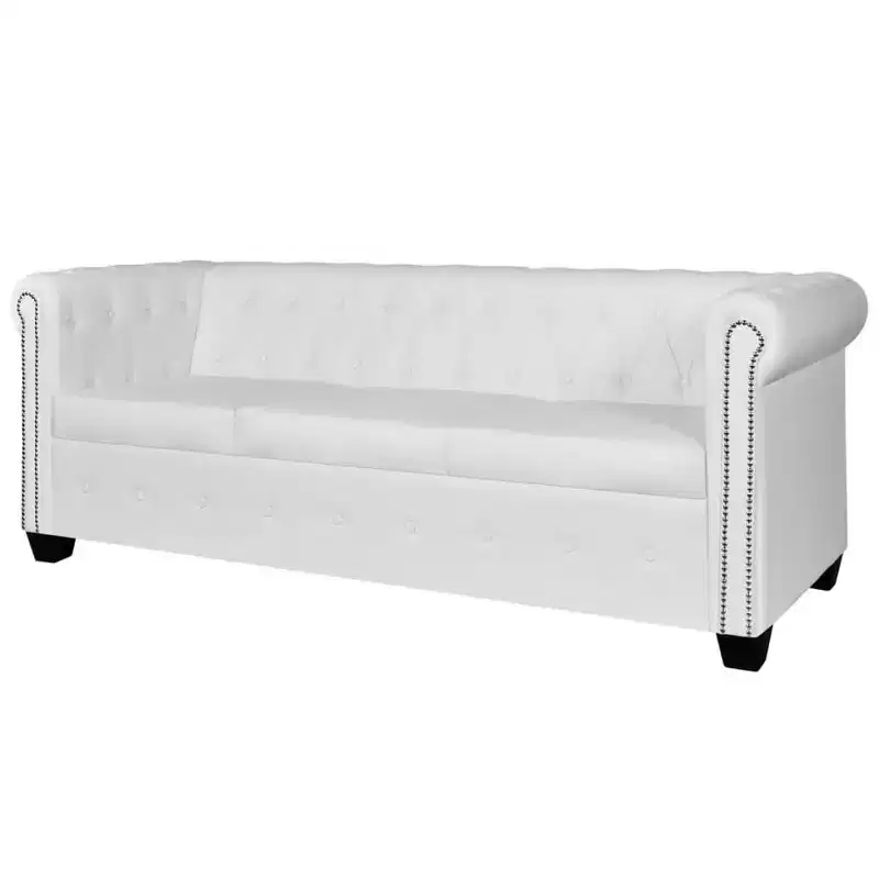vidaXL Sofa Chesterfield Settee Couch with Tufted Arms Artificial Leather