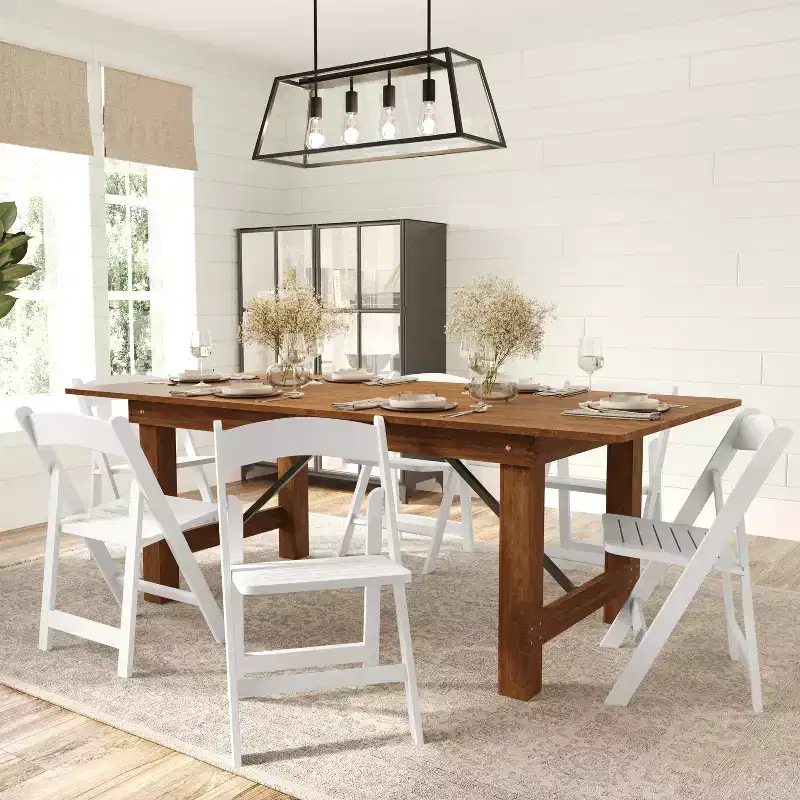 Merrick Lane Set of 4 Solid Wood Dining Chairs with Foldable Design and Elegant Finish