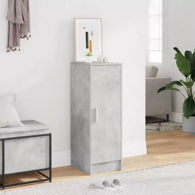 vidaXL Shoe Cabinet Concrete grey Engineered wood Standard Shoe Rack