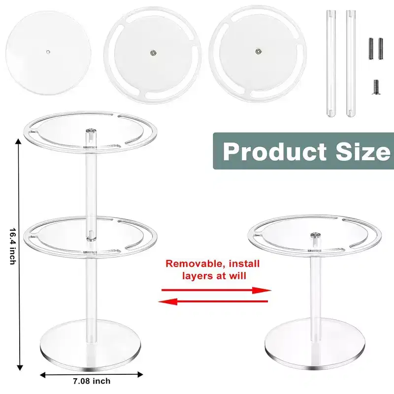 CuisinSmart Sunglasses Organizer Glasses Holder Stand Rotating Sunglasses Rack with Wood Base Acrylic Sunglass Storage Display