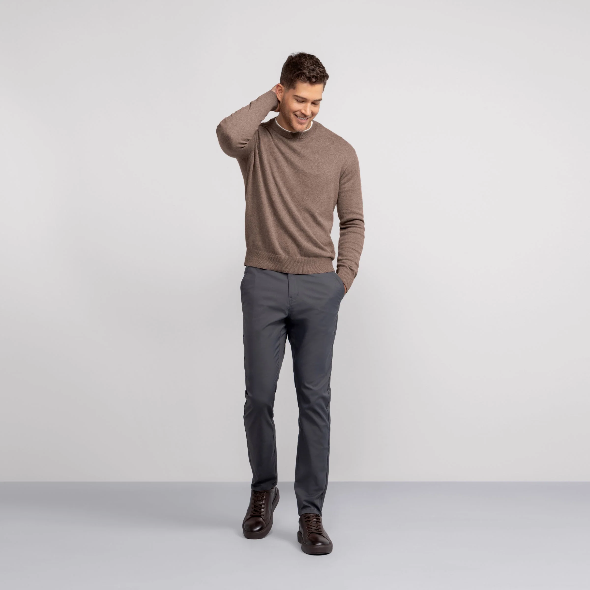 Crewneck Sweater -- Mocha Heather