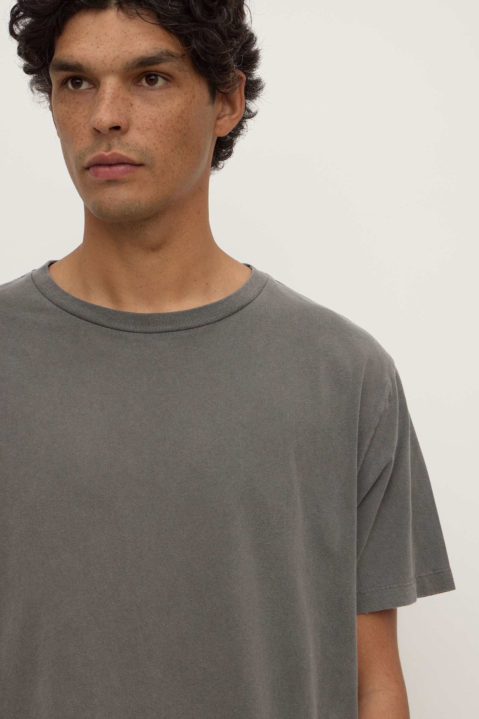 Washed Charcoal Pigment Dyed Cotton Tee