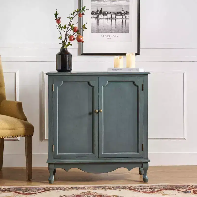 2-Door Farmhouse Accent Cabinet with Adjustable Legs