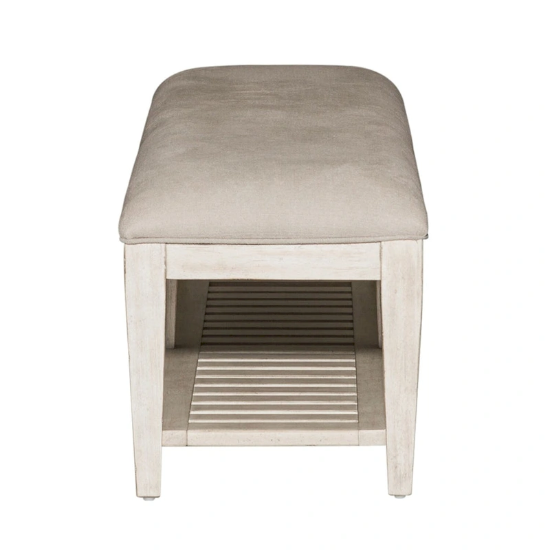 Heartland Antique White Tobacco Bed Bench