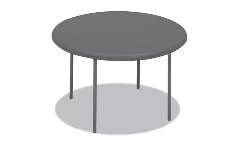 Iceberg IndestrucTable Classic Folding Table, Round, 48 x 29, Charcoal