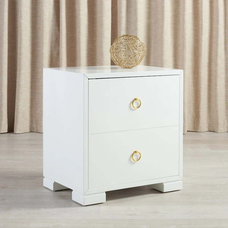 White/ Gold Lacquer Chest - 24Wx18Dx26H