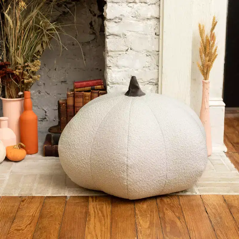 Jaxx Pumpkin Pouf - Luxurious Ottoman for Fall & Halloween Dcor