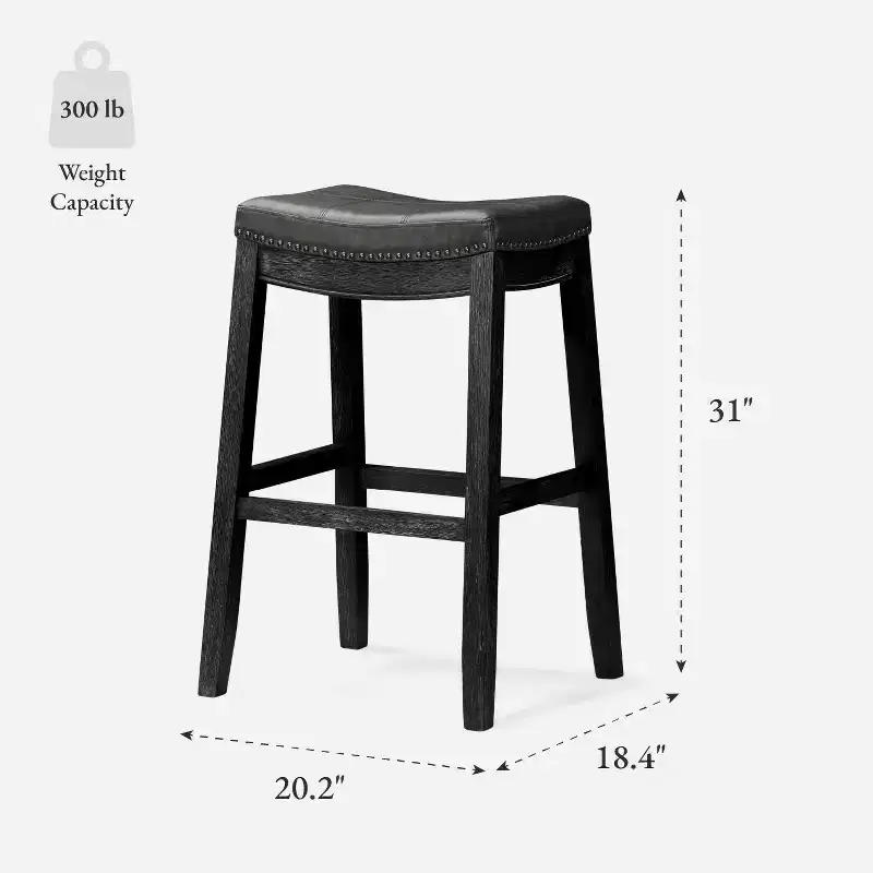Maven Lane Sophia Backless Bar Stool With Faux Leather 31