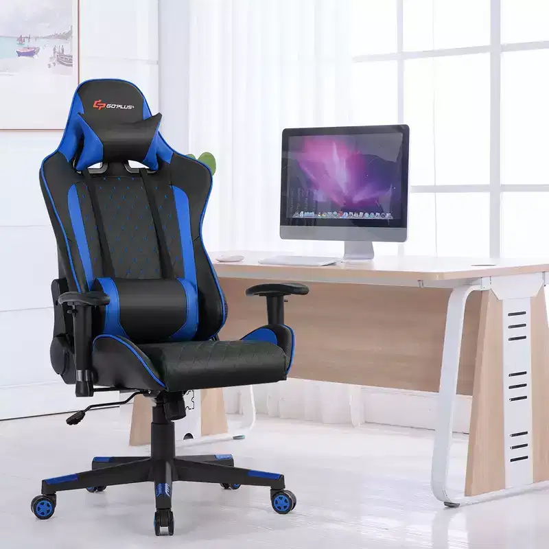 Massage Gaming Chair Reclining Racing Chair with Lumbar Support and Headrest