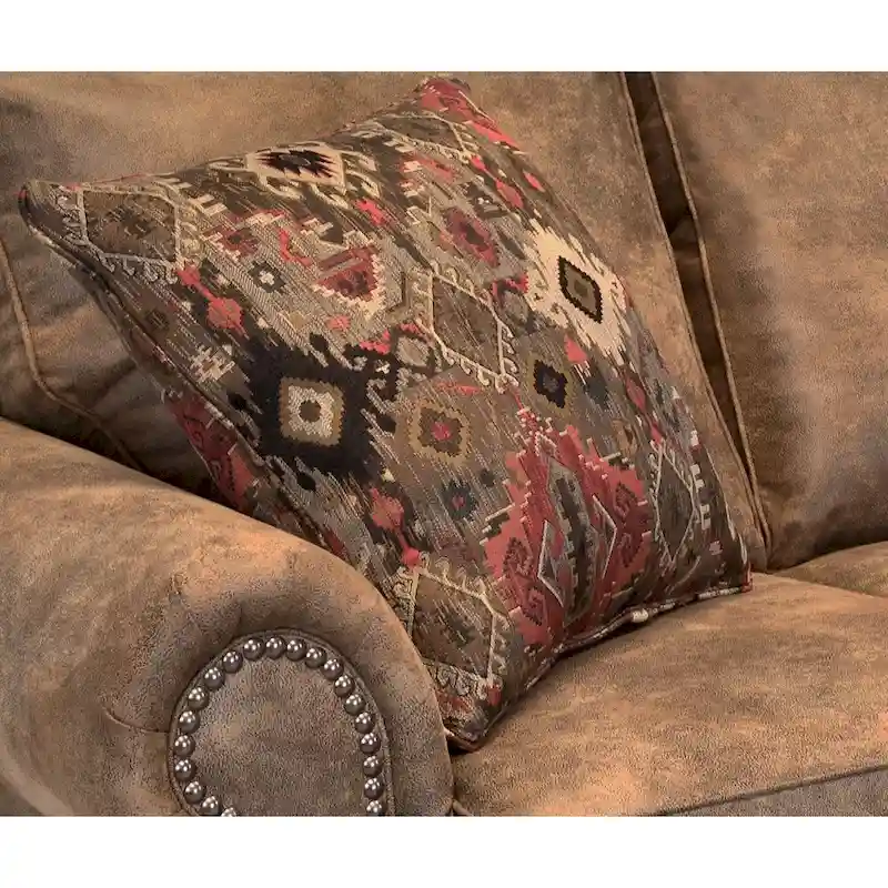 Rancho 2-pc. Rustic Brown Buckskin Sofa and Loveseat Set