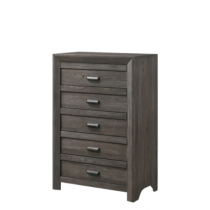 Essa 6 Piece Brown Classic Panel Bedroom Set