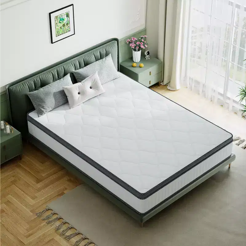 Swedrea Hybrid Mattress Breathable Medium Cooling Memory Foam Bed-in-a-Box White