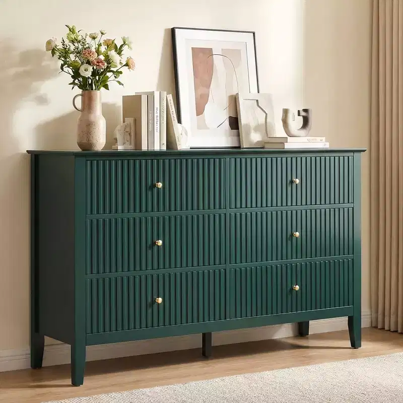 Modern Fluted 6-Drawer Dresser