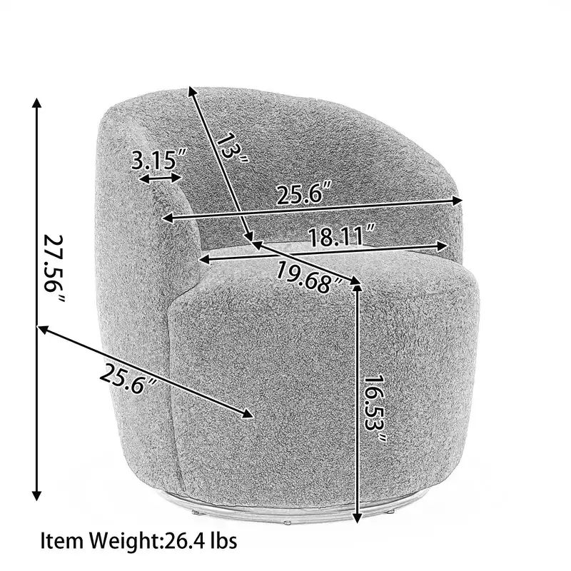 Fabric Swivel Accent Armchair Barrel Chair
