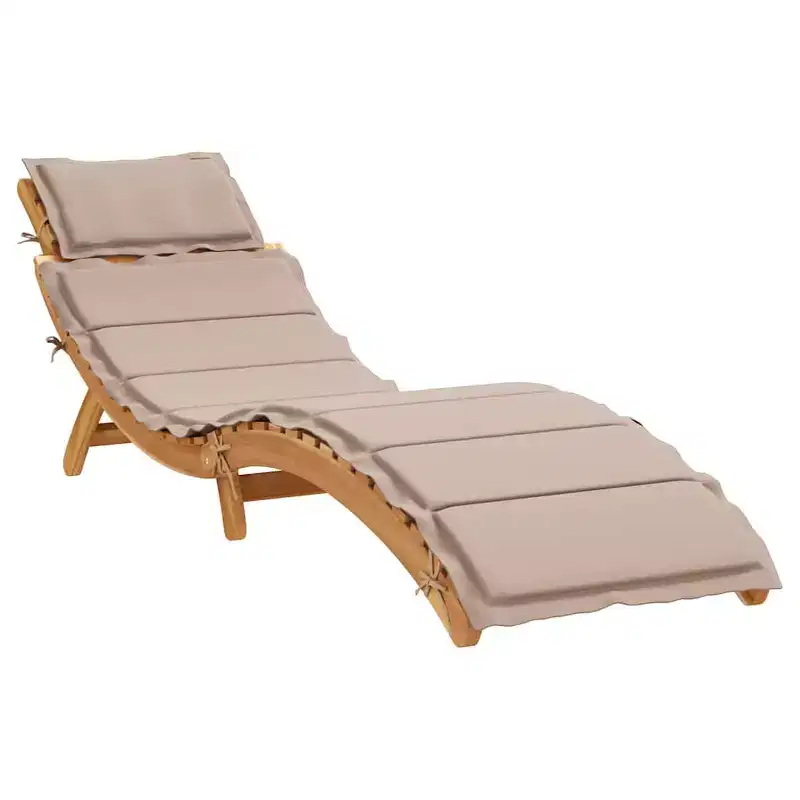 vidaXL Sunlounger Set of 2 Taupe Solid acacia wood Extra Long Foldable