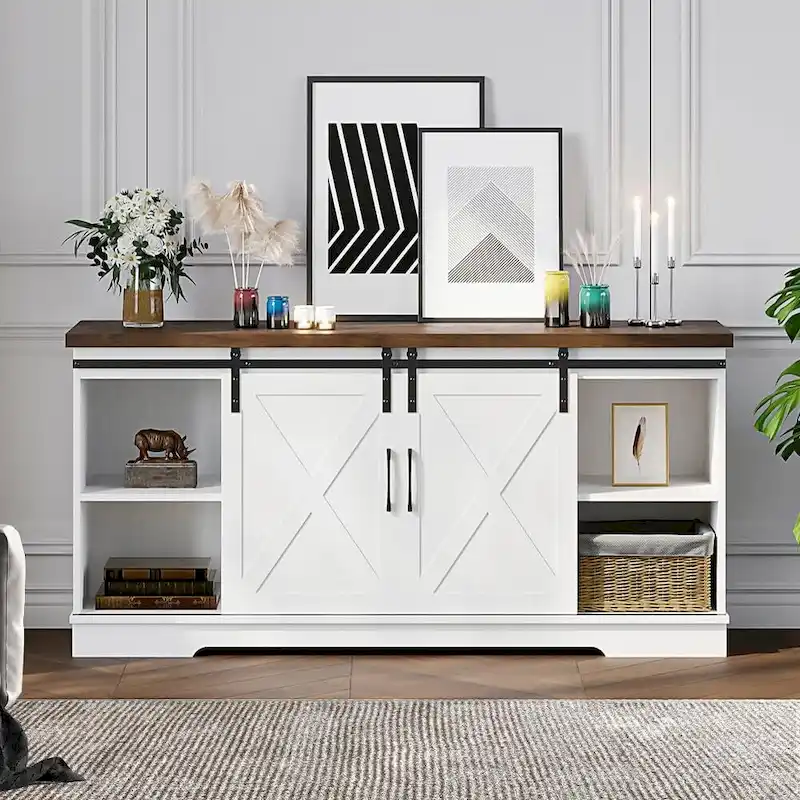 Farmhouse TV Stand for 65 Inch TV
