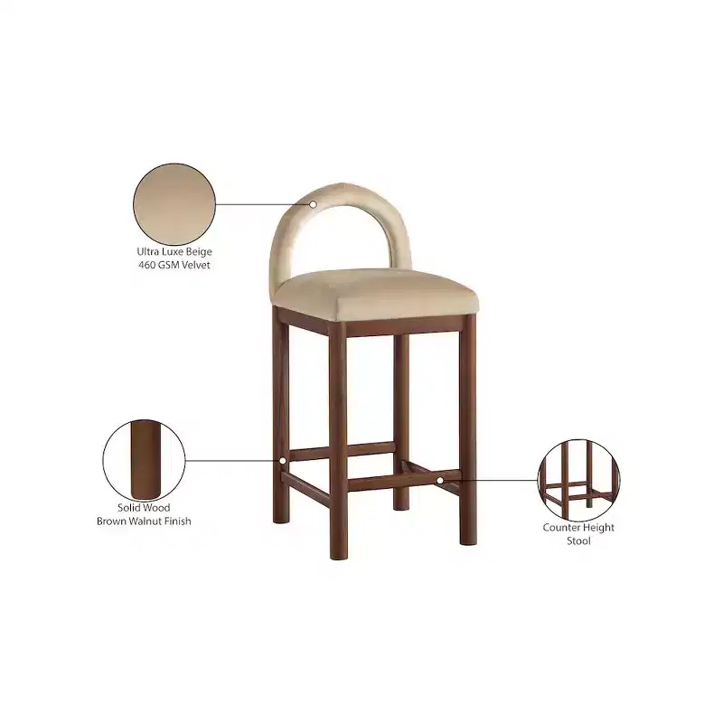 Velvet Counter Stool