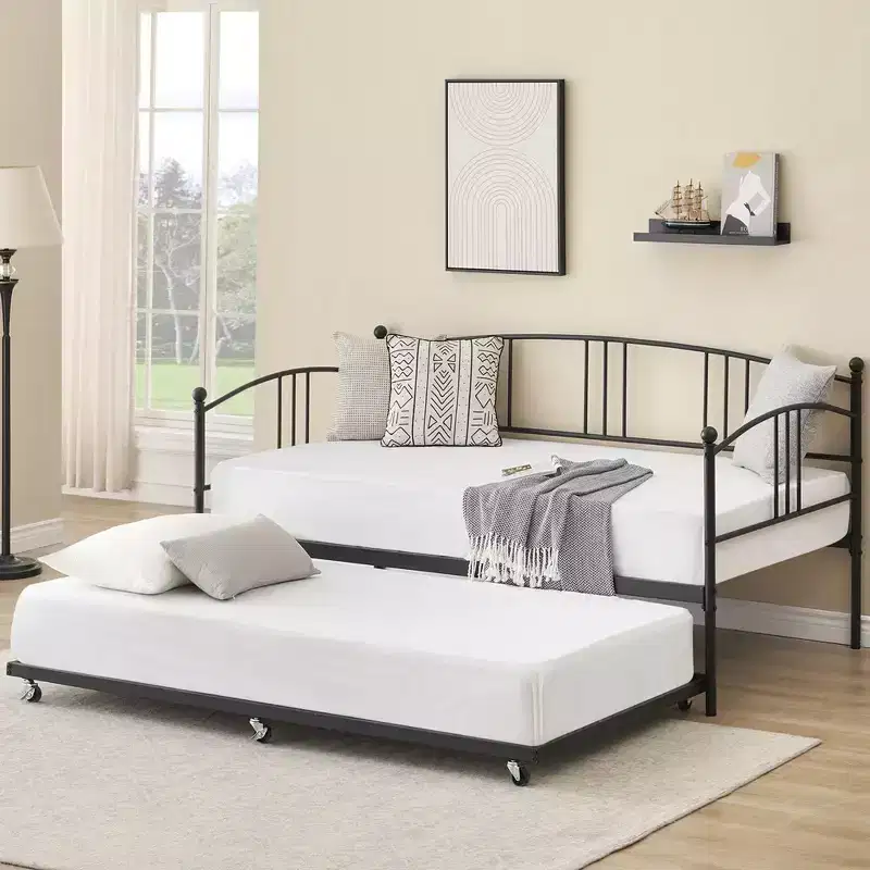 Twin Metal Daybed with Pull-Out Trundle – Sofa Bed
