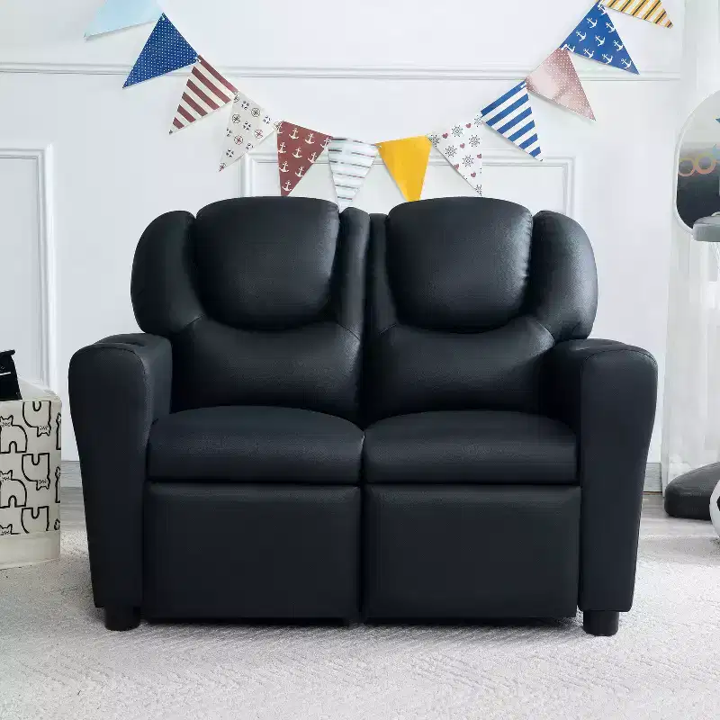 Home Imports Emporium Deluxe Kids Recliner Loveseat - Chic Recliner Loveseat with Push-Back Function