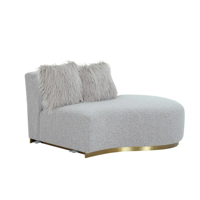Pasargad Home Simona Curved Sofa with 3 Pillow Included