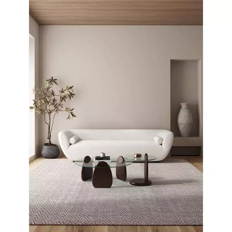 Manhattan Comfort Artesia 2pc Coffee Table and End Table Set Dark Walnut