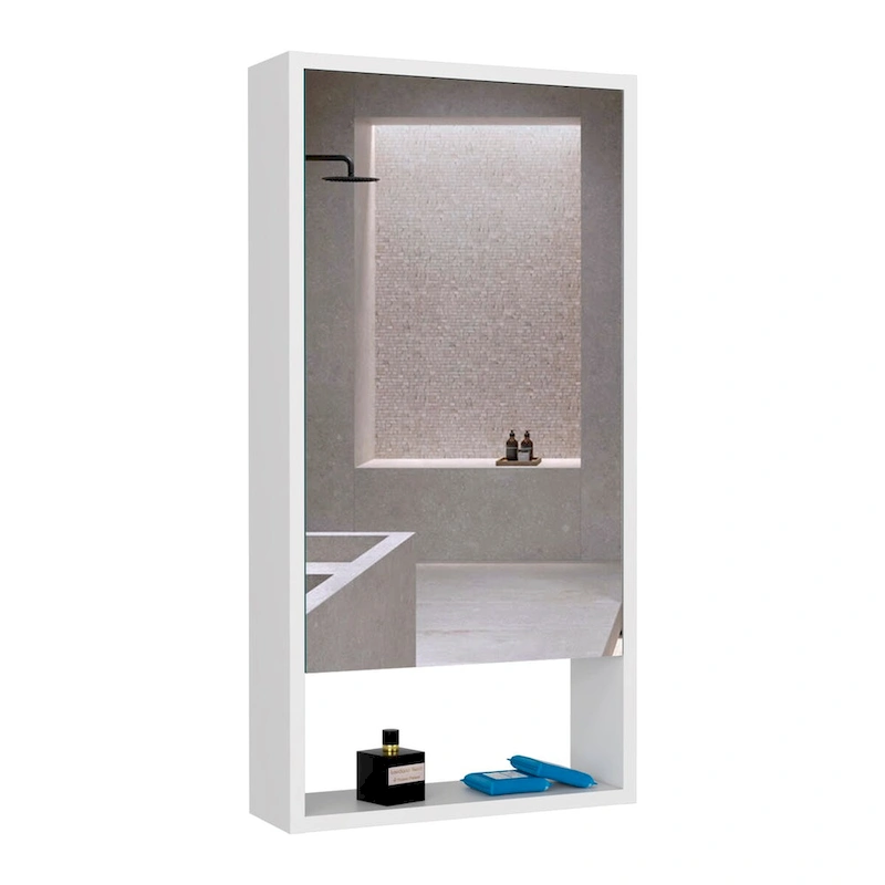 Medicine Cabinet Irvine, One External Shelf, White Finish,High quality and durable