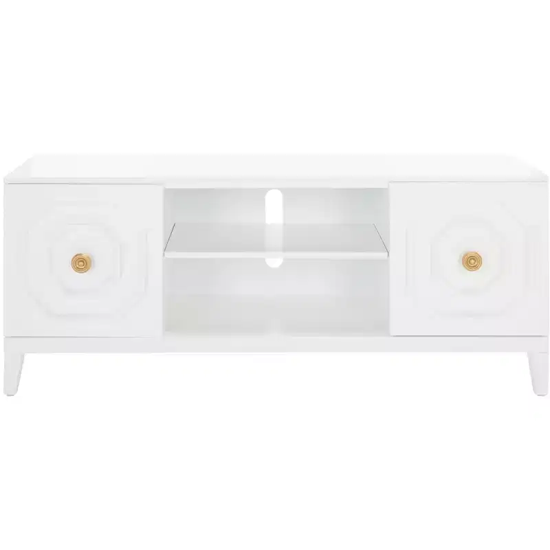 2-Door 1-Shelf Media Stand, White