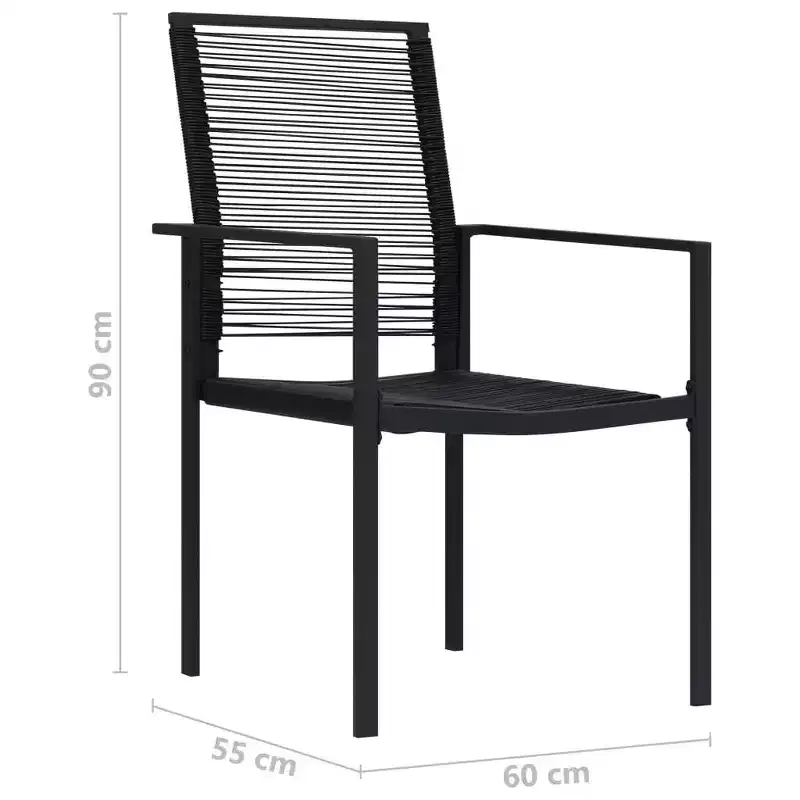 vidaXL Garden Chair Set of 2 PVC hollow rattan, powder-coated steel