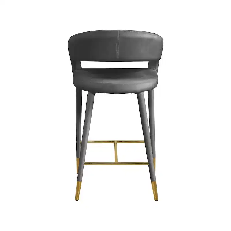 Meridian Furniture,Destiny Grey Velvet Stool
