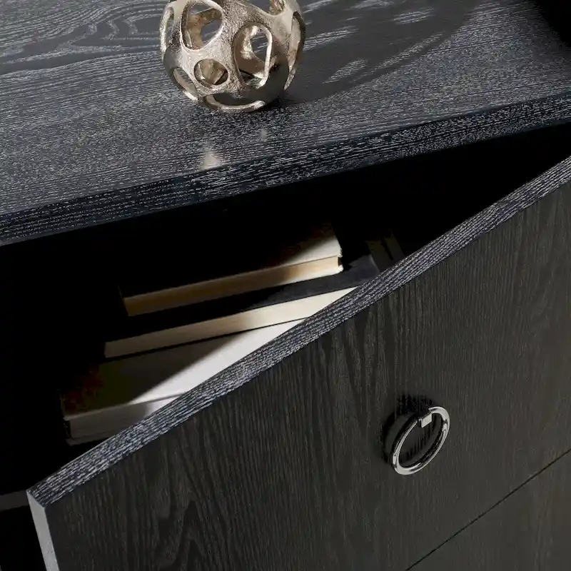 White/ Gold Lacquer Chest - 24Wx18Dx26H