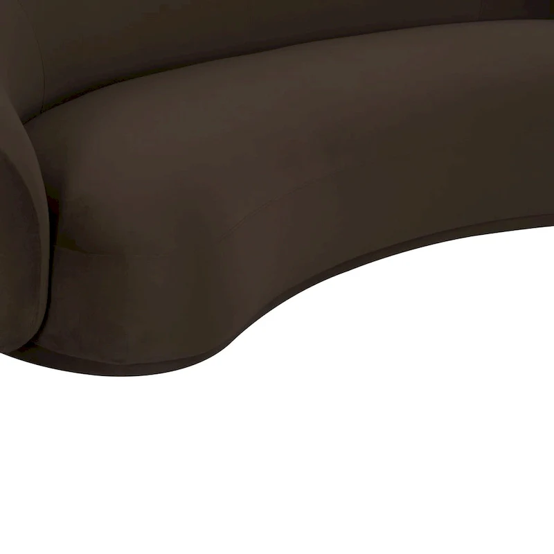 Curved Velvet Upholstered Sofa