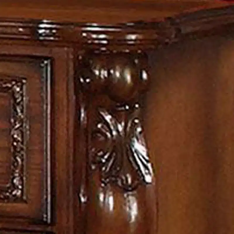 Royal Hampton Night Stand with Two Drawer In Traditional Style, Brown