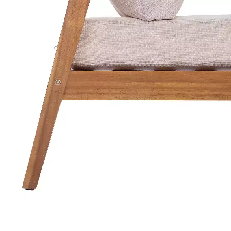 Christopher Knight Home Kittisak Farmhouse Acacia Wood Upholstered Patio Lounge Chairs with Cushion (Set of 2)