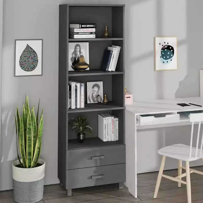vidaXL Cabinet Bookshelf Entryway Cabinet with Storage HAMAR Solid Wood Pine
