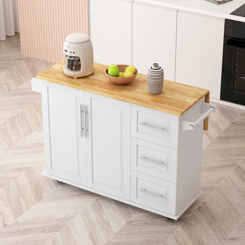 Kitchen Island Cart with 2 Door