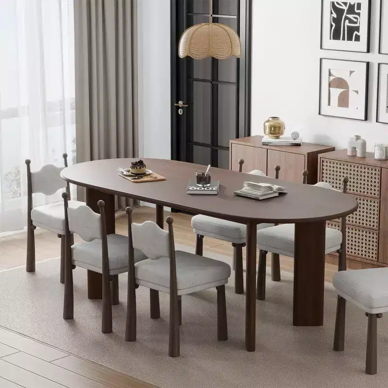 PexFix 67x33.5 Soild Wood Dining Table Oval Kitchen Tables