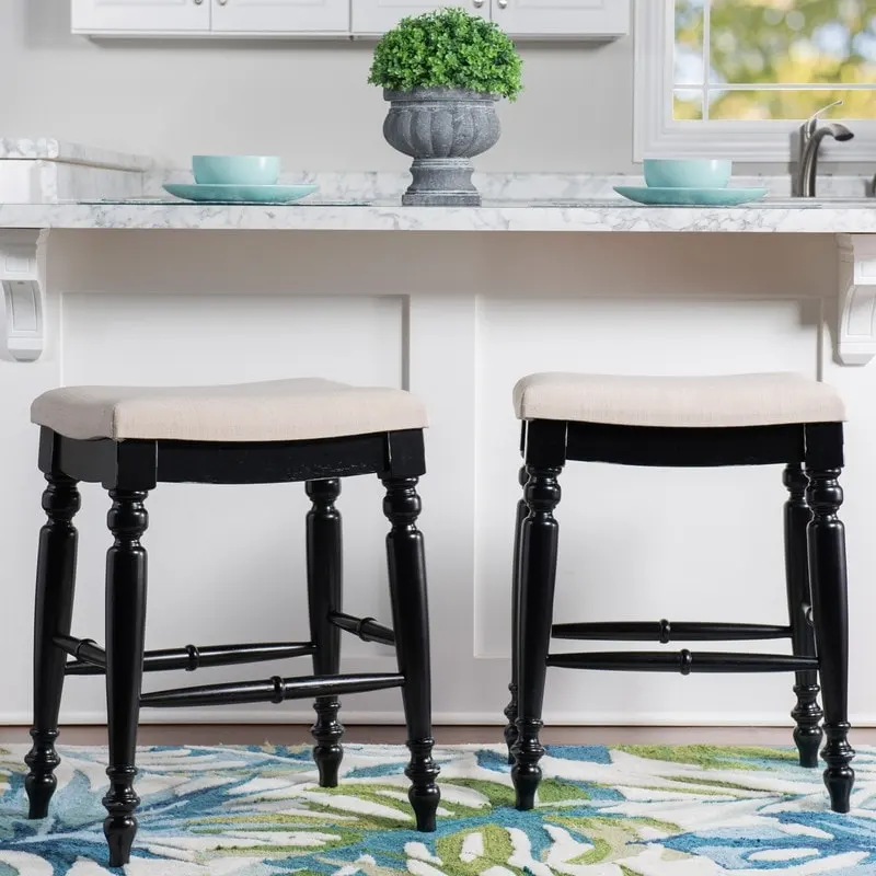 Black / Blue / White Wash Backless Counter Stool, Single Seat