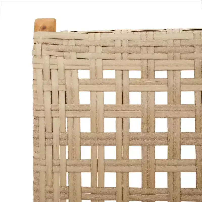 vidaXL Garden Chair Set of 2 Beige Solid Acacia wood, Poly Rattan