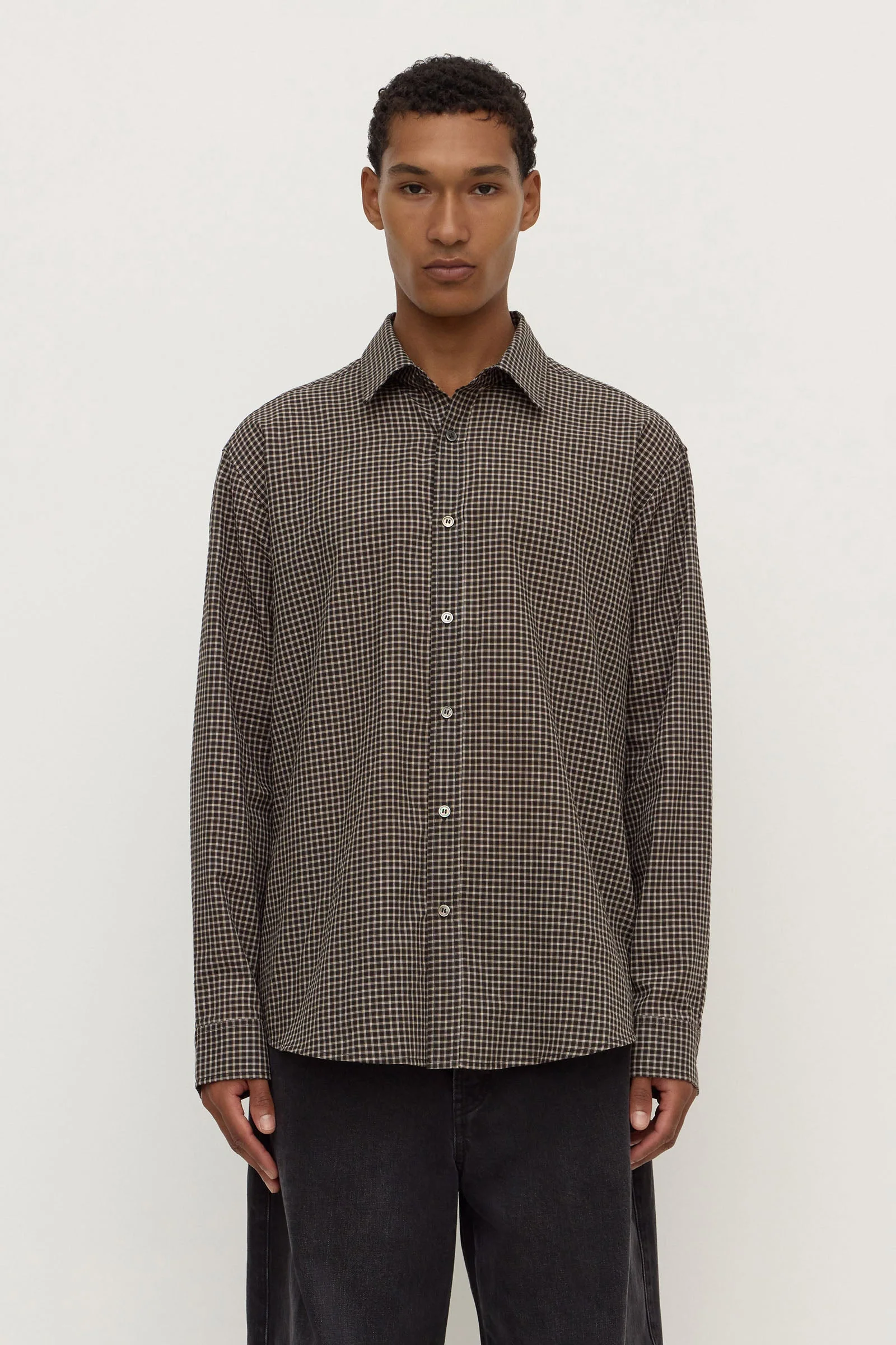 Brown Black Check Long Sleeve Shirt II