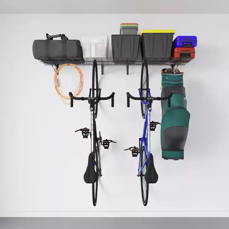 Heavy Duty Bike Rack with 6 Hooks - Stores up to 4 Bikes