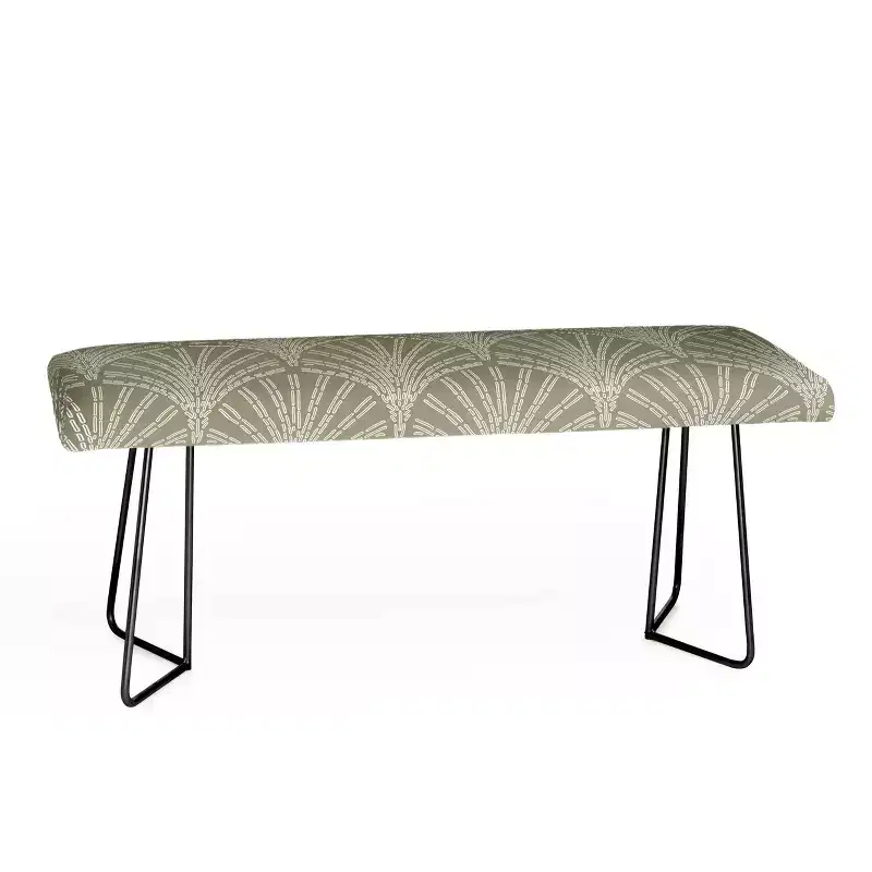 Iveta Abolina Scallop Fan Sage Bench - Deny Designs