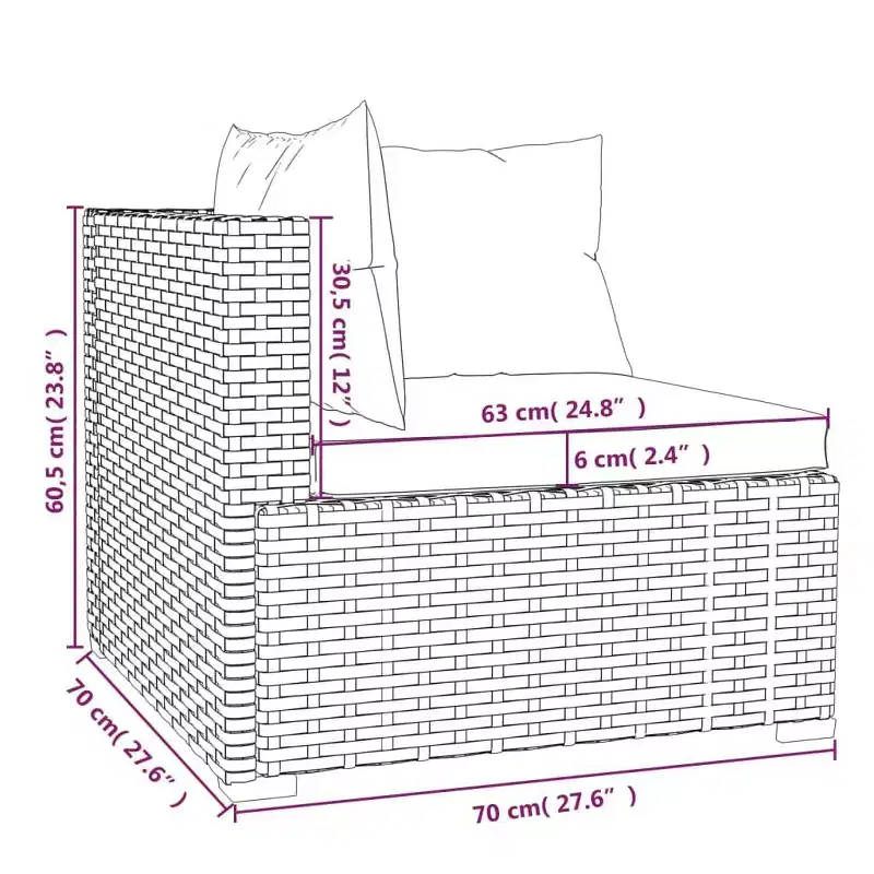 vidaXL Garden Lounge Set PE rattan Large Modular