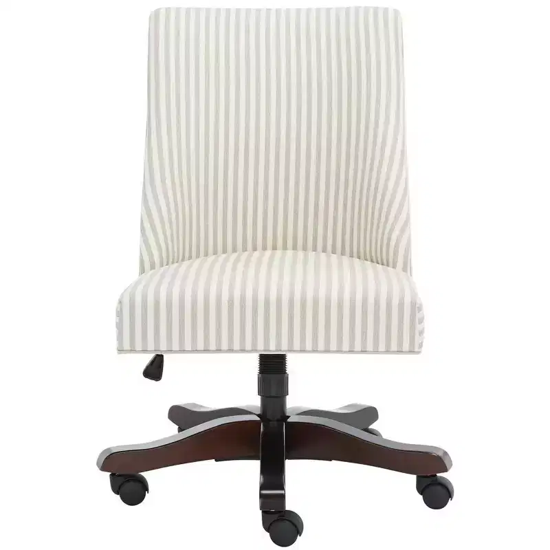 Upholstered Swivel Desk Chair with Padded Seat and Back, Adjustable Height, Casters, Viscose Blend