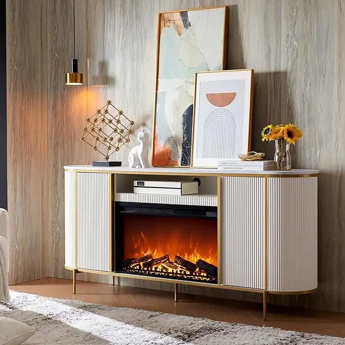 70  Modern Luxury Fireplace TV Stand, Entertainment Center, TV Console