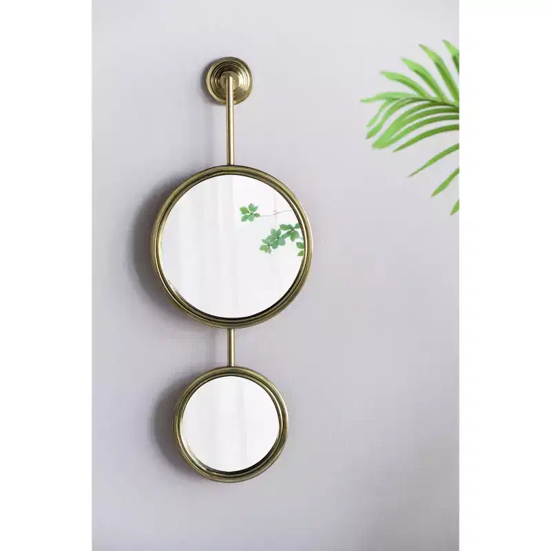 11 x 28.5 Inch Contemporary Circle Wall Mirror Set of 2