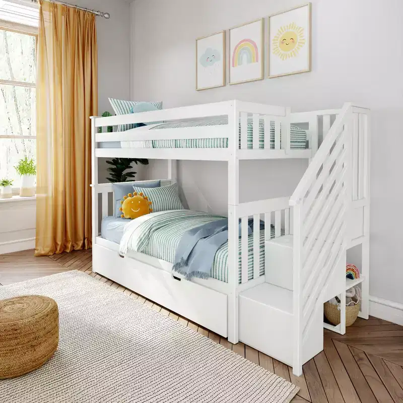 Max & Lily Twin over Twin Staircase Bunk with Trundle