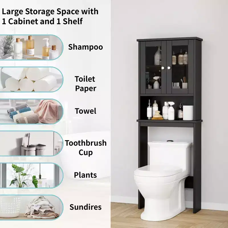 Tempered Glass Doors and Adjustable Shelf