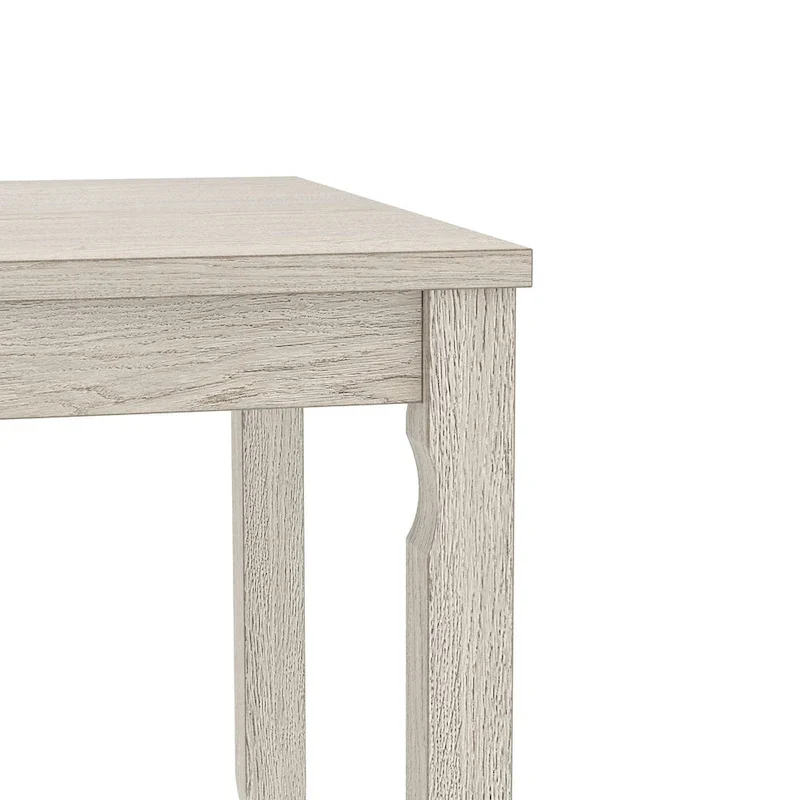 Grey Solid Wood Dining Table with Square Legs, Farmhouse Style