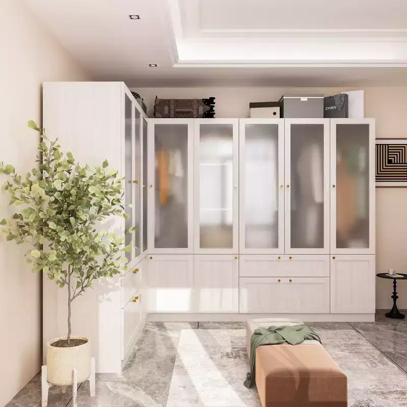 Famapy Modular Gray Combination Wardrobe: Customizable & Spacious Storage Solution