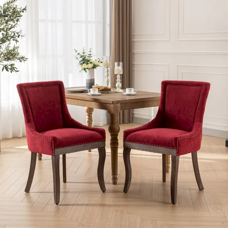 Traditional Tufted Ultra Upholstered Wingback Dining Chair Set of 4